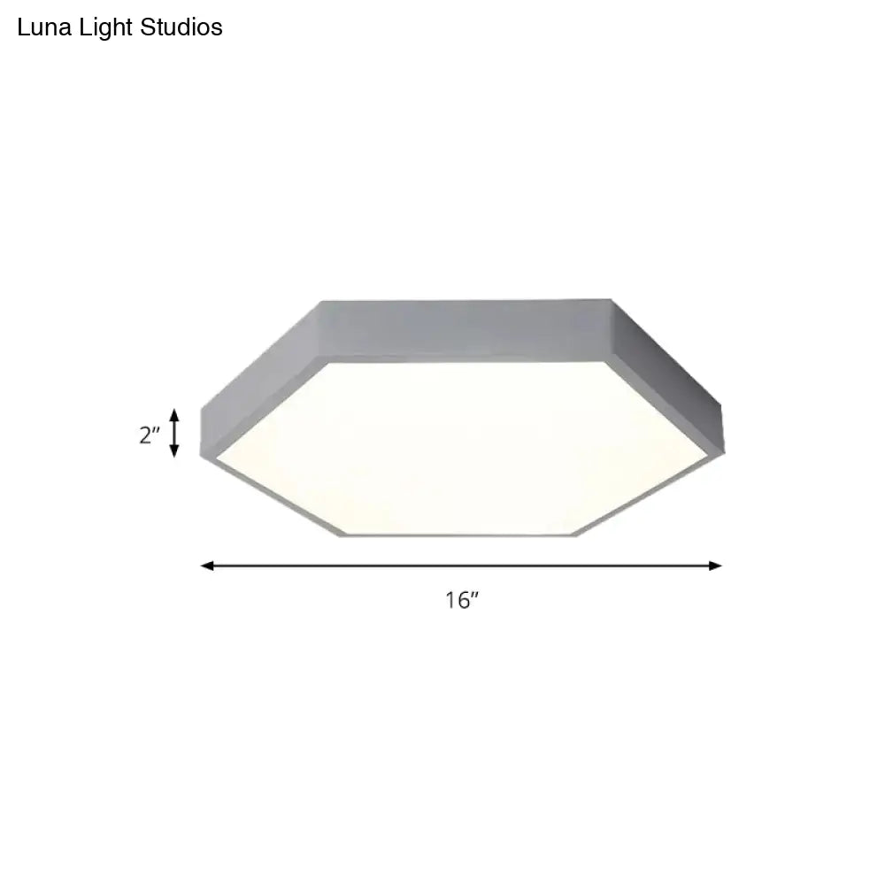 Modern Led Ceiling Light For Child Bedroom With Hexagon Shade