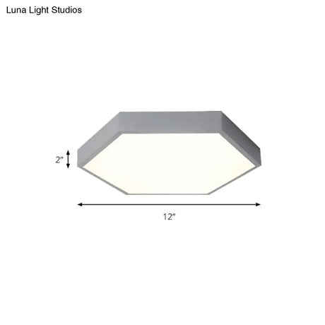 Modern Led Ceiling Light For Child Bedroom With Hexagon Shade
