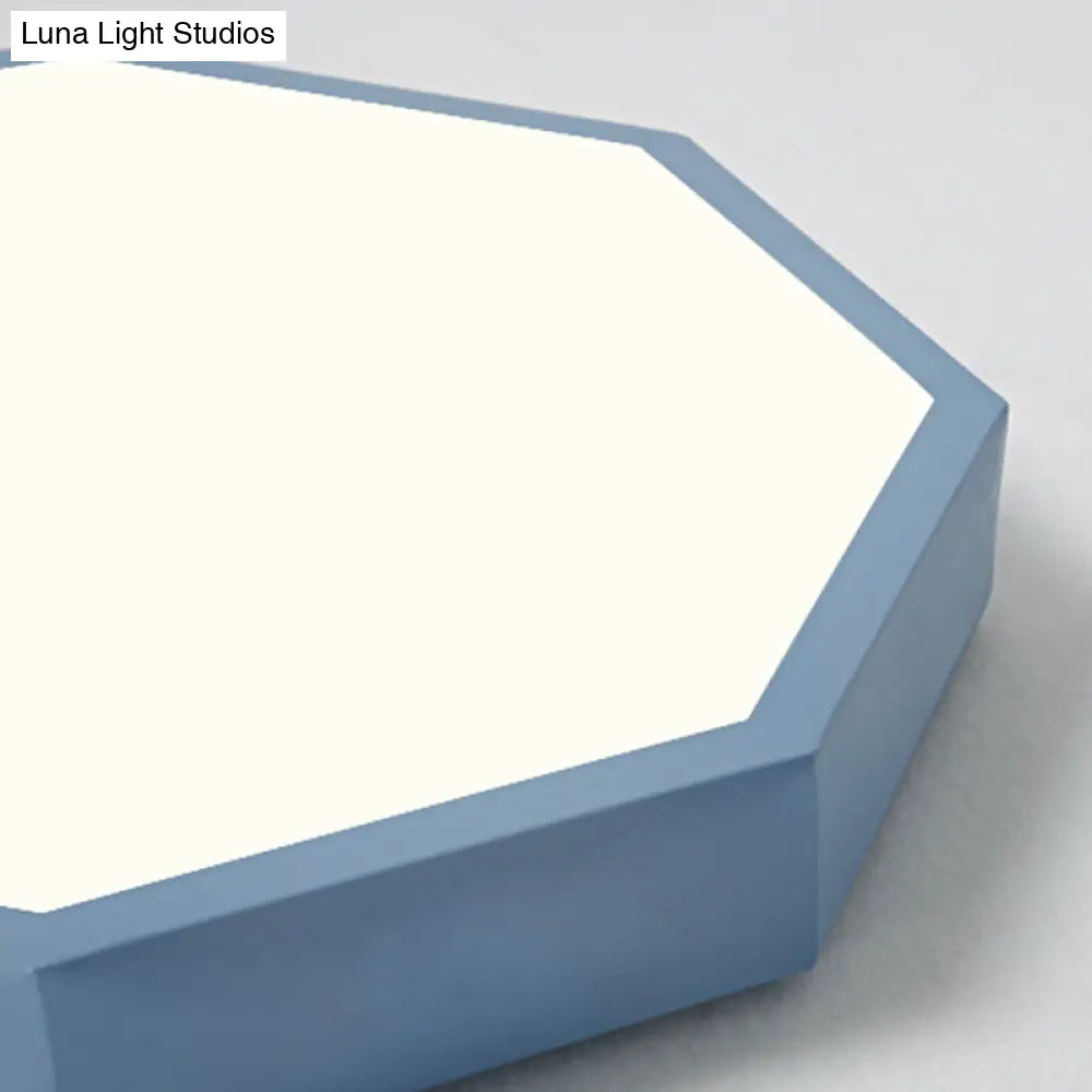 Modern Led Ceiling Light For Child Bedroom With Hexagon Shade