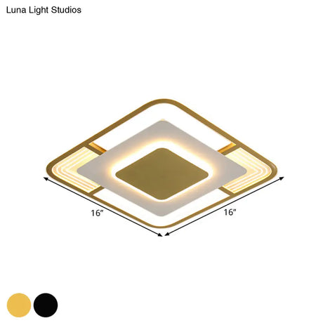 Modern Led Ceiling Light In Black/Gold With 3 Color Options