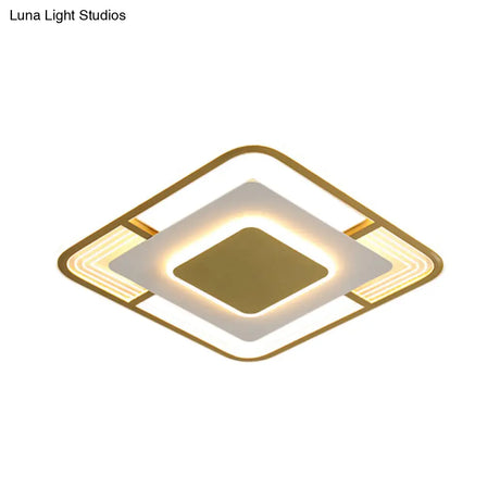 Modern Led Ceiling Light In Black/Gold With 3 Color Options