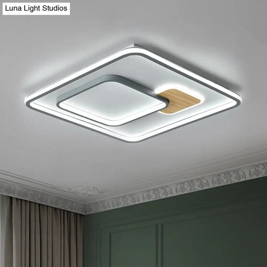 Modern Led Ceiling Light With Metal Shade In Warm/White - 16.5/20.5/35.5 Sizes Available White /