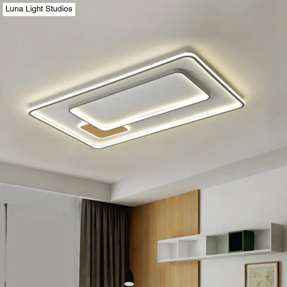 Modern Led Ceiling Light With Metal Shade In Warm/White - 16.5/20.5/35.5 Sizes Available White /