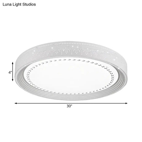Modern Led Ceiling Light With Meteor Shower Design Acrylic Shade White Round Flush Mount Various
