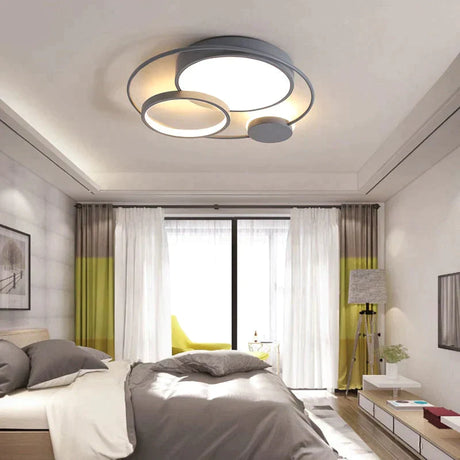 Modern Led Ceiling Lights For Living Room Bedroom Study Black+White Or Grey Color Lamp Fixtures