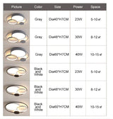 Modern Led Ceiling Lights For Living Room Bedroom Study Black+White Or Grey Color Lamp Fixtures