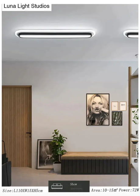 Modern Led Ceiling Lights For Living Room Bedroom Study Corridor White Black Color Surface Mounted