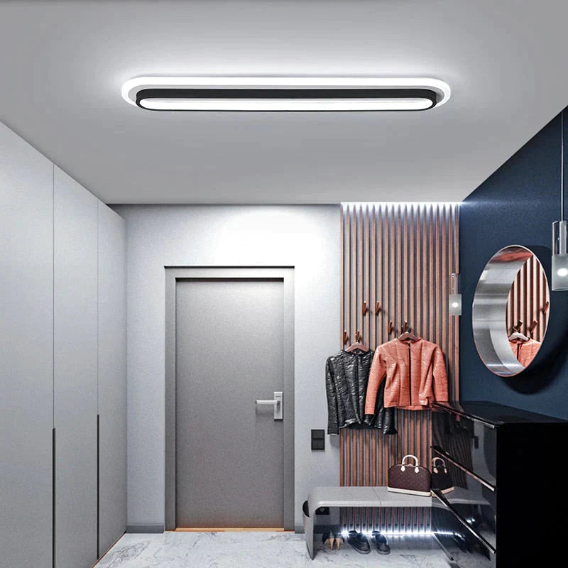Plafonniers modernes de LED pour la lampe montée par surface noire blanche de couloir de salon
