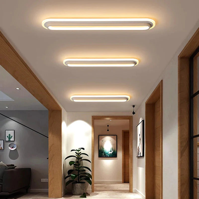 Plafonniers modernes de LED pour la lampe montée par surface noire blanche de couloir de salon