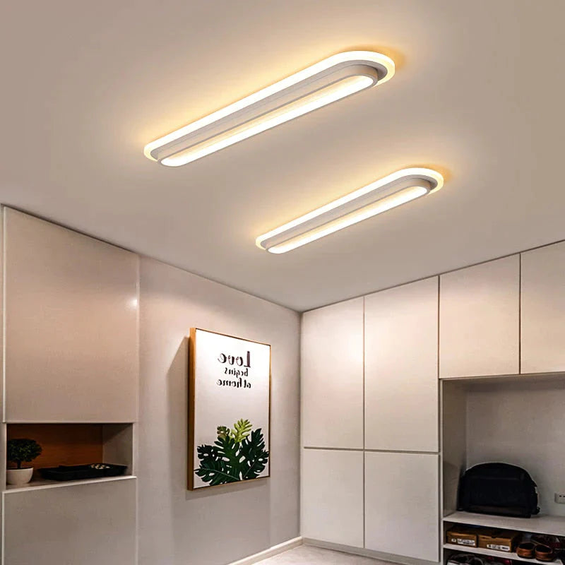 Plafonniers modernes de LED pour la lampe montée par surface noire blanche de couloir de salon