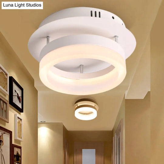 Modern Led Ceiling Semi Flush Mount Light - Acrylic Round/Square Shape Warm/White Lighting For