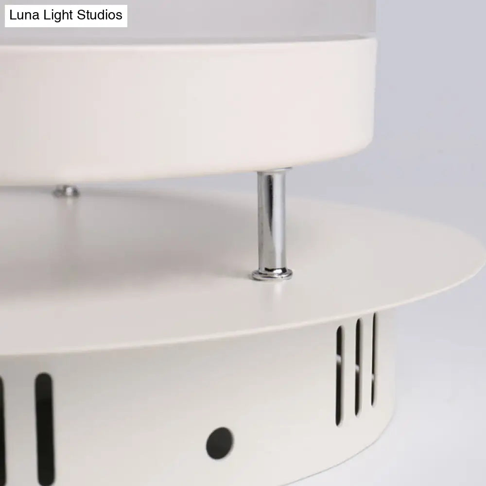 Modern Led Ceiling Semi Flush Mount Light - Acrylic Round/Square Shape Warm/White Lighting For