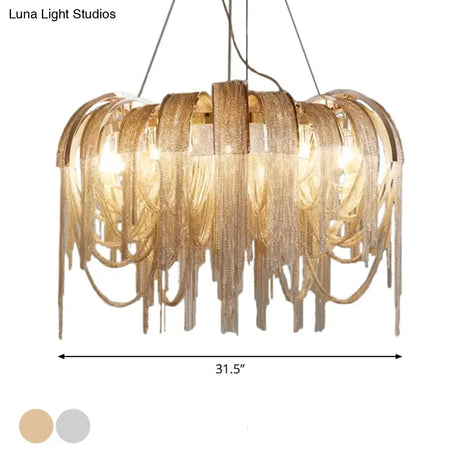 Modern Led Chandelier - Aluminum Chain Suspension Lamp For Dining Room