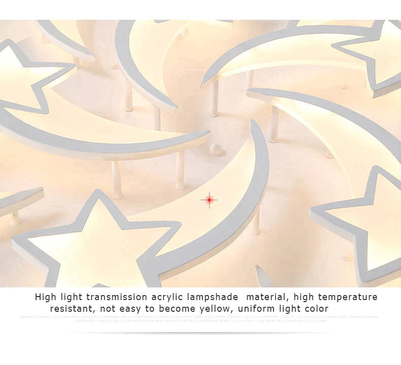 Modern Led Chandelier Art Deco Room Indoor Lamp White Star For Living Dining Bedroom Kids Kitchen