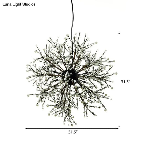Dendritic Led Chandelier Lamp - 23.5/31.5 Wide Metal Black Ceiling Pendant Light With