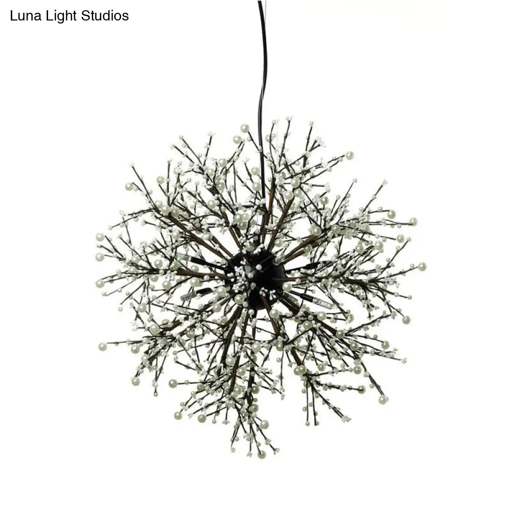 Modern Led Chandelier Lamp: Black Metal Ceiling Pendant Light 23.5’/31.5’ Wide Dendritic Design