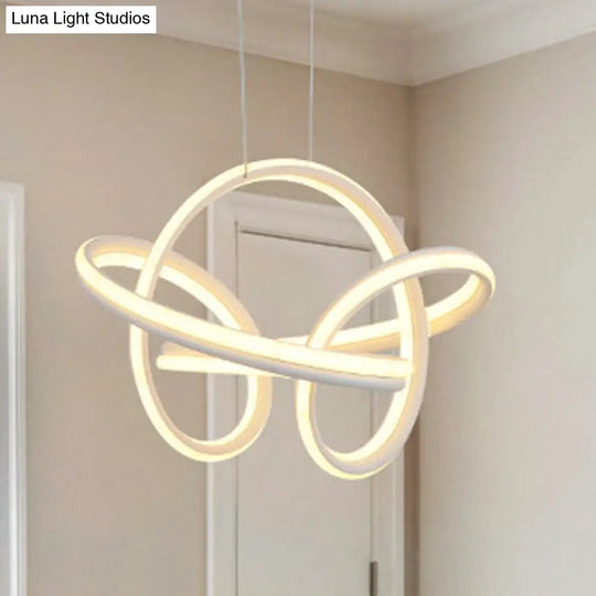 Minimalist Led Chandelier Light: Sleek Acrylic Finish Perfect For Living Room White