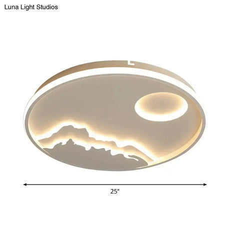 Modern Led Circle Ceiling Light With Acrylic Shade In Warm/White 17’/20.5’/25’ Diameter -