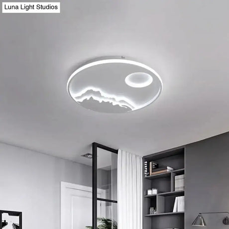 Modern Led Circle Ceiling Light With Acrylic Shade In Warm/White 17’/20.5’/25’ Diameter -