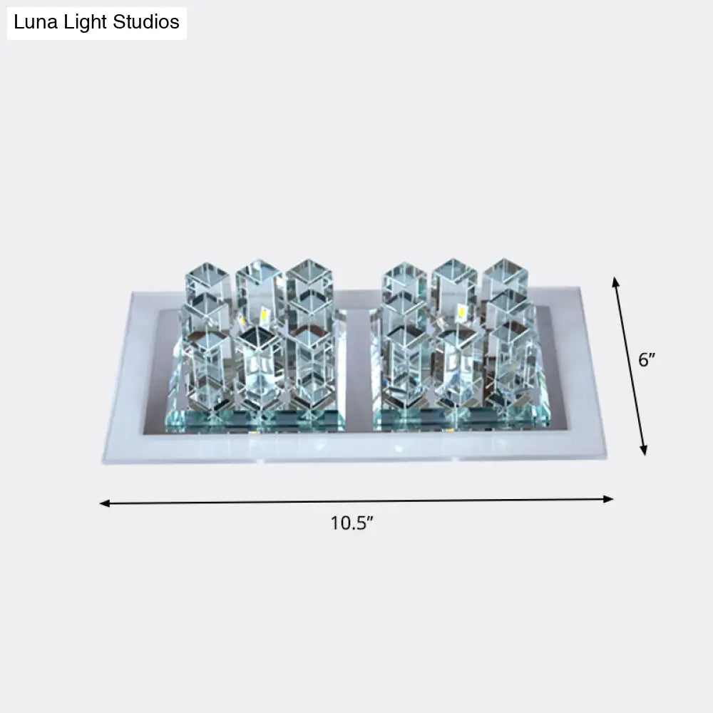 Modern Led Crystal Flush Ceiling Light Fixture - Rectangular Corridor