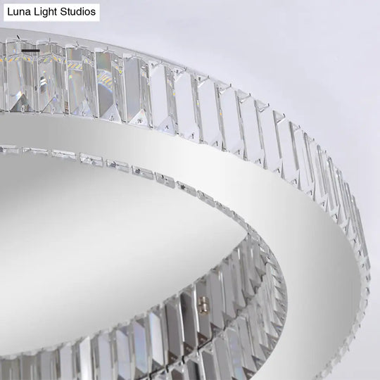 Modern Led Crystal Flush Mount Ceiling Lamp For Bedroom