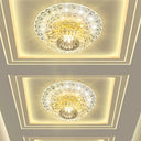 Modern Led Crystal Flush Mount Light In Warm/White - Peacock Tail Design Clear / White