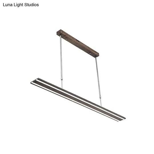 Modern Led Drop Pendant With Wood Shade - 1-Light Linear Ceiling Light Fixture