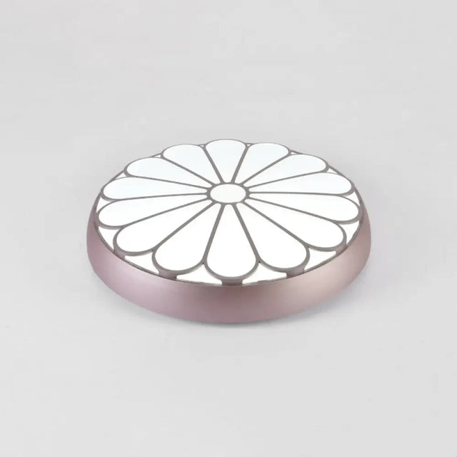 Modern Led Floral Metal Flush Mount Ceiling Lamp For Bedroom Lighting Purple / 16.5