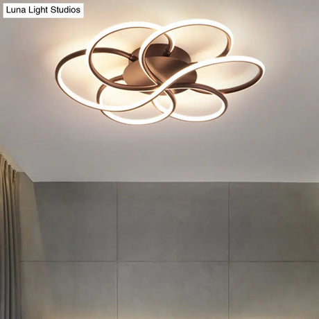 Modern Led Flower-Shaped Acrylic Flush Mount In White/Warm Light - 3 Sizes Available
