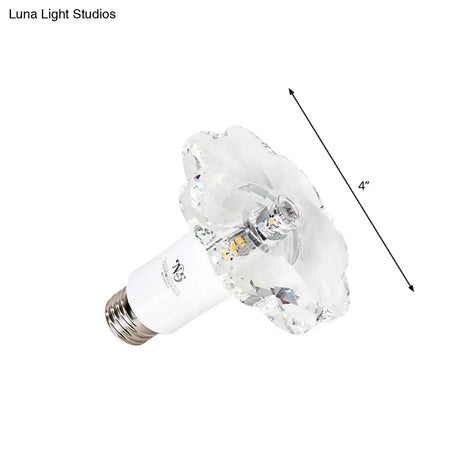 Modern Led Floweret Flushmount Light For Doorway - Clear Crystal
