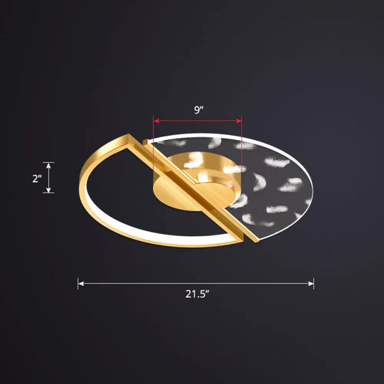 Modern Led Flush Ceiling Light With Acrylic Cover - Round Shape Gold / 21.5 Third Gear