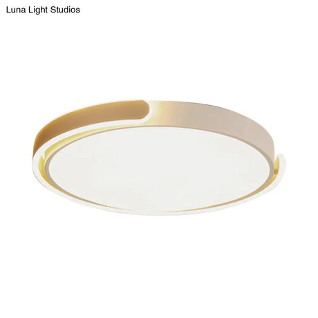 Modern Led Flush Ceiling Light With Acrylic Shade In Black/White/Champagne 15’/19’/23’