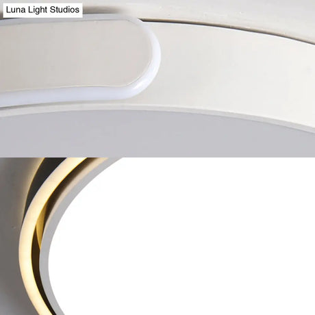 Modern Led Flush Ceiling Light With Acrylic Shade In Black/White/Champagne 15’/19’/23’