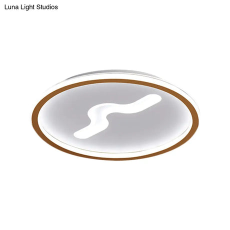 Modern Led Flush Light With Metallic Shade - Super Thin Ceiling Fixture In Black/Gold Warm/White