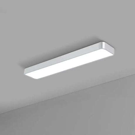 Modern Led Flush Light With Rectangular Acrylic Shade - Office Ceiling Mounted Silver / Small 47.5