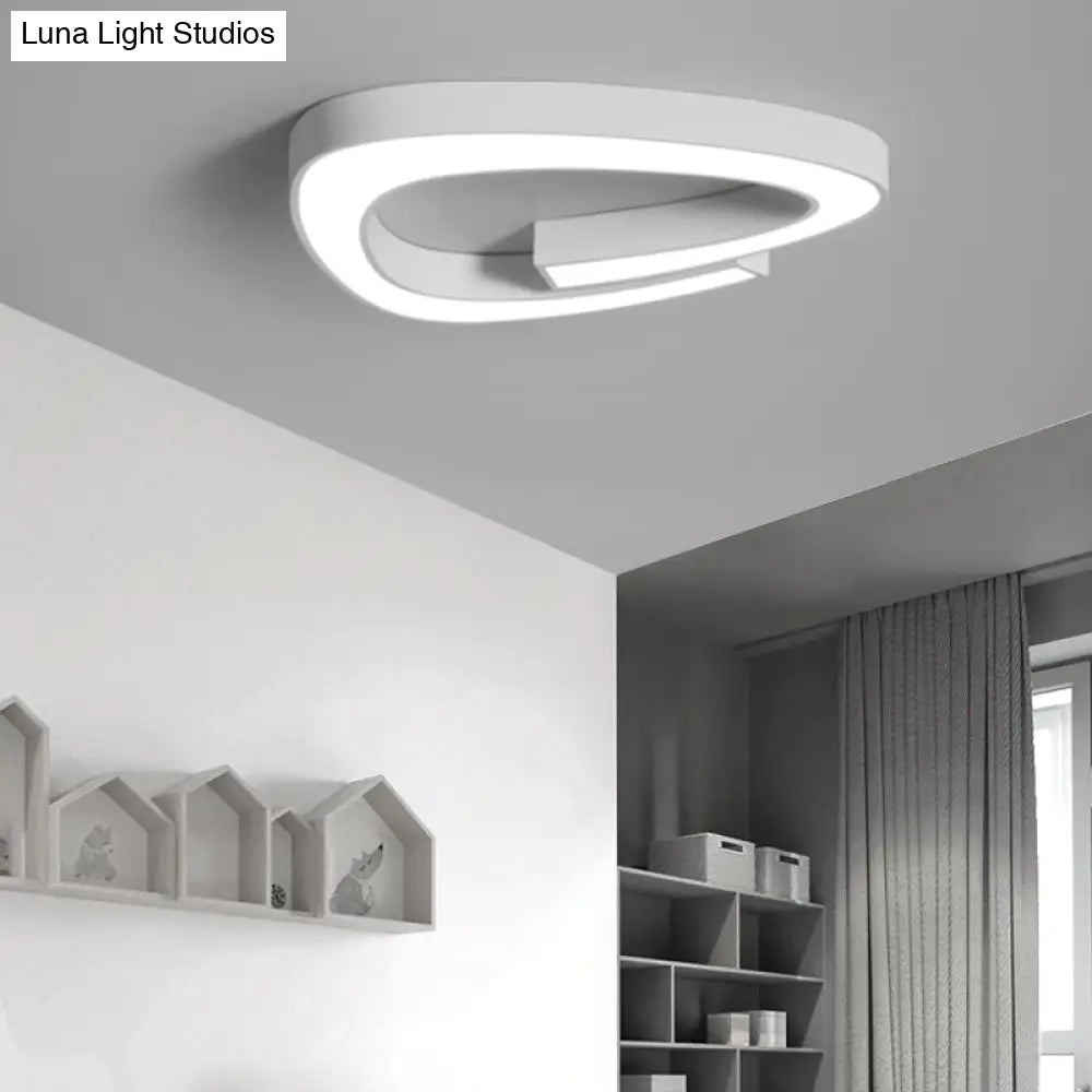 Modern Led Flush Mount Ceiling Light Fixture For Living Room - Simplicity Triangle Design White /