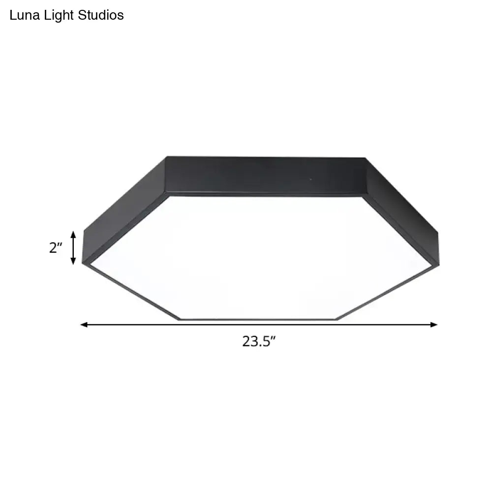 Modern Led Flush Mount Ceiling Light For Bedroom With Acrylic Hexagon Shade