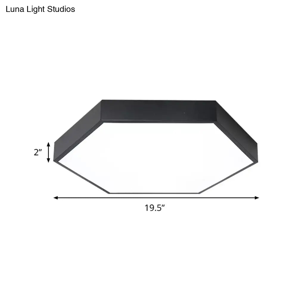 Modern Led Flush Mount Ceiling Light For Bedroom With Acrylic Hexagon Shade
