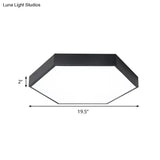 Modern Led Flush Mount Ceiling Light For Bedroom With Acrylic Hexagon Shade