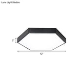 Modern Led Flush Mount Ceiling Light For Bedroom With Acrylic Hexagon Shade