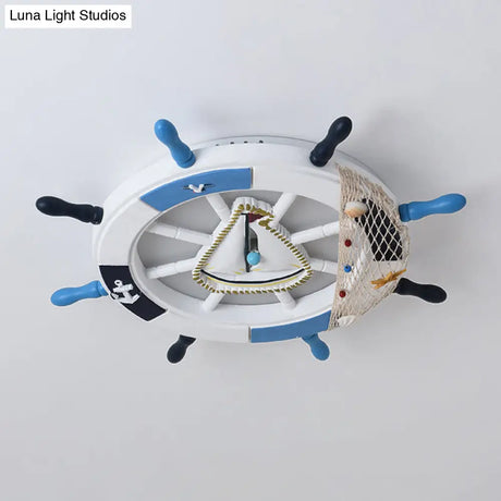 Modern Led Flush Mount Ceiling Light For Child’s Mediterranean - Style Bedroom