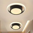 Modern Led Flush Mount Ceiling Light In Black And White With Warm Illumination For Living Room /