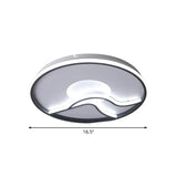 Modern Led Flush Mount Ceiling Light - Metal Minimalist Bedroom Fixture In Black White Or Warm 16.5