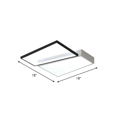 Modern Led Flush Mount Light For Bedroom Ceiling With Sleek Acrylic Shade White / 18 Remote Control