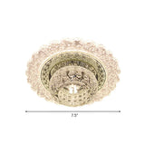 Modern Led Flush Mount Light With Clear Crystal Dome And Ruffle Edge In Warm/White For Corridors