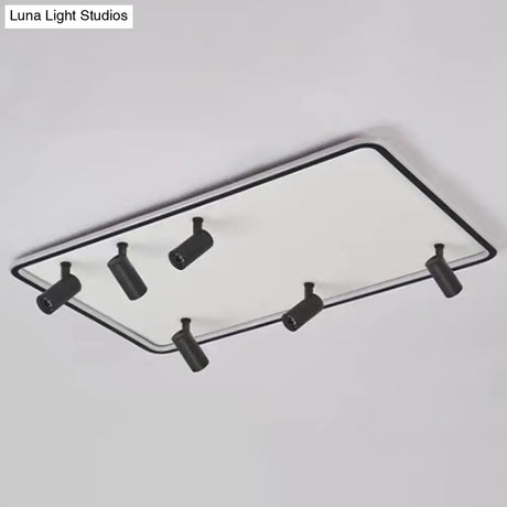Modern Led Flush Mount Spotlight For Living Room Ceiling - Acrylic Rectangular Design