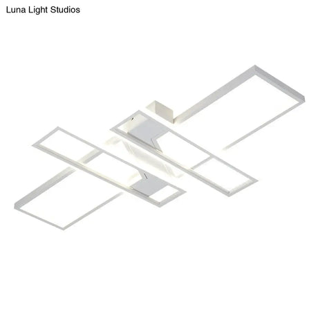 Modern Led Frame Ceiling Mount Light For Living Room - Acrylic Semi Flush Fixture
