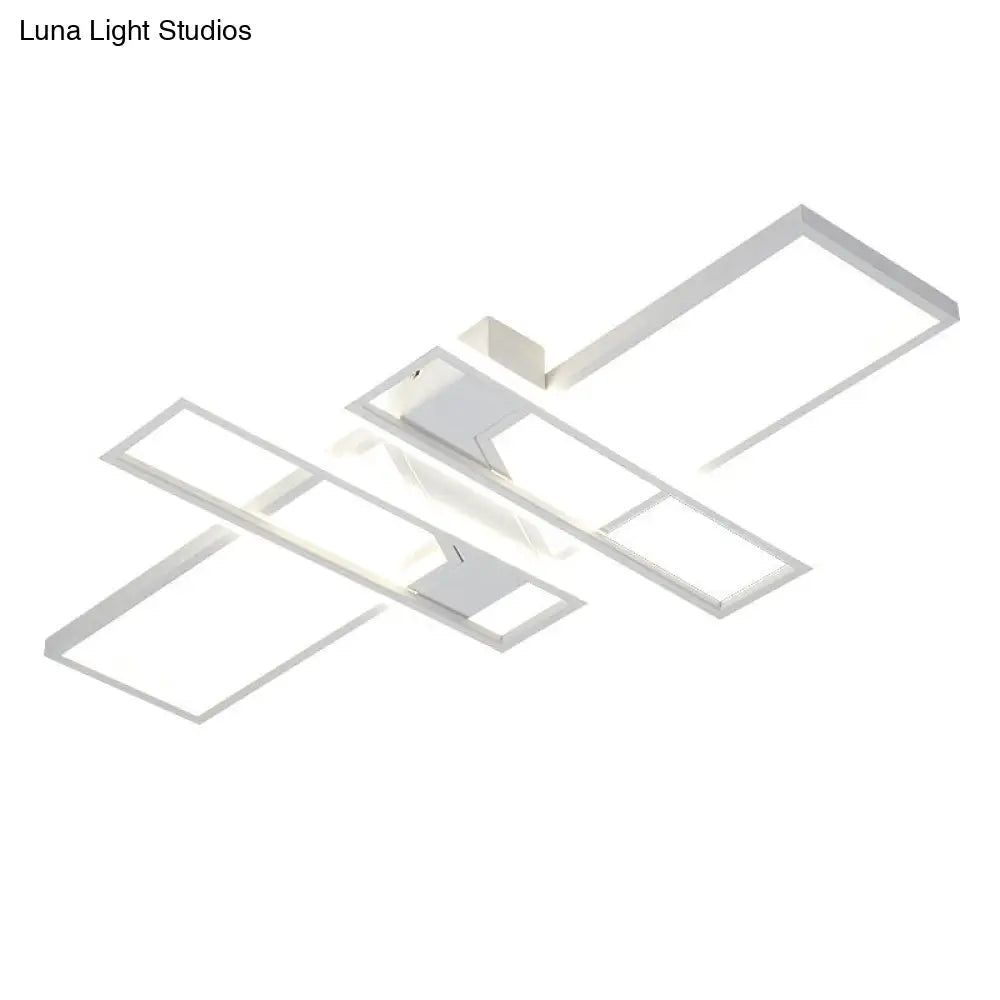 Modern Led Frame Ceiling Mount Light For Living Room - Acrylic Semi Flush Fixture