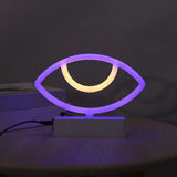 Modern Led Geometrical Nightstand Lamp - White Plastic Bedside Light For Bedroom / D