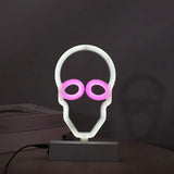 Modern Led Geometrical Nightstand Lamp - White Plastic Bedside Light For Bedroom / F